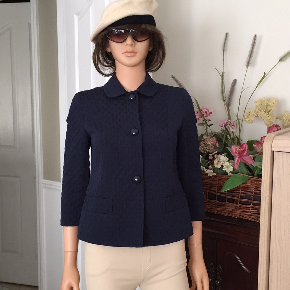 Talbots blue pattern blazer - Picture 2 of 9
